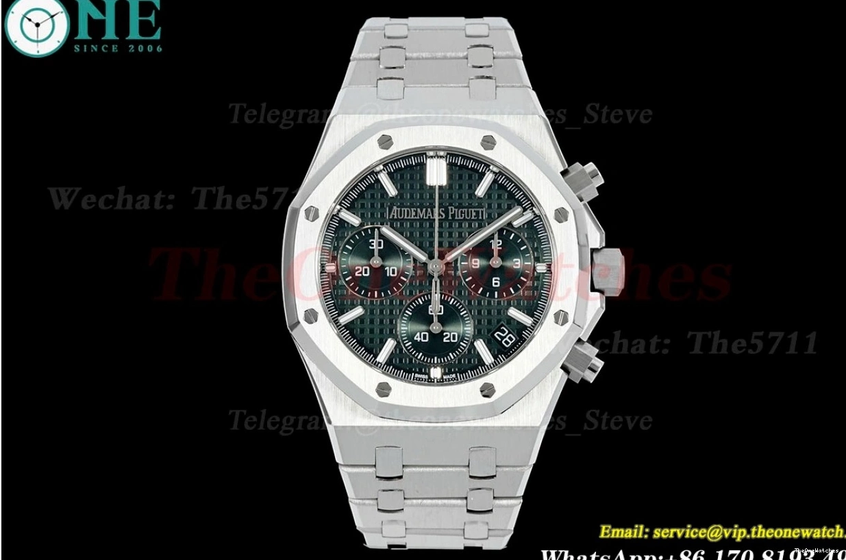 26240ST SH4401 SS Super Dial Clone 41mm Royal Green APS Oak Chrono SS 0501